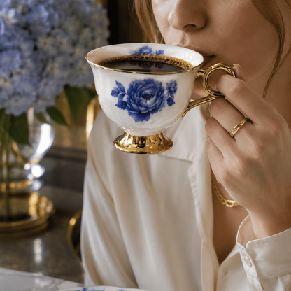 Bleu Royale - Jogo de Xícaras de Café 12 Peças em Porcelana